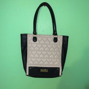 Betsey Johnson White Quilted Tote Bag